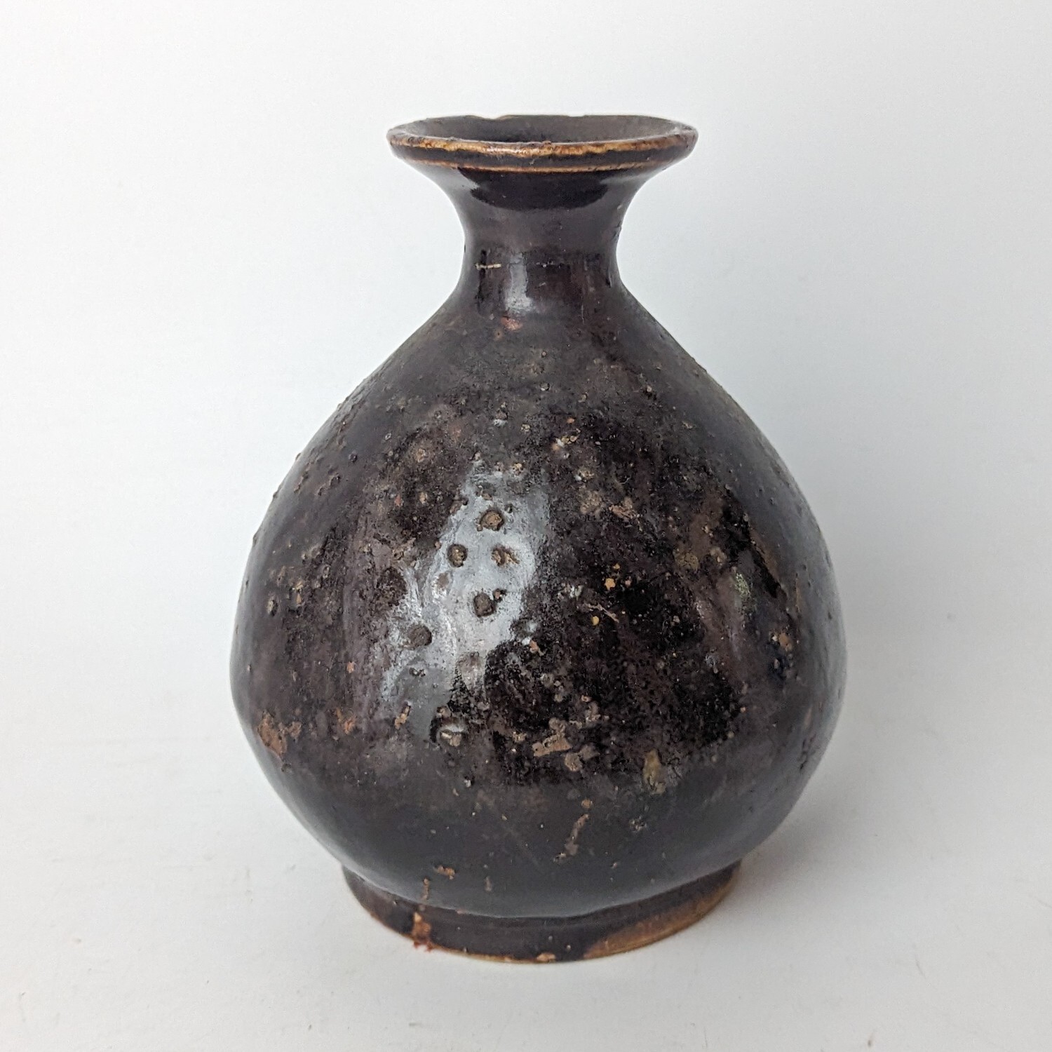 Antique Chinese Glazed Earthenware Pottery Yuhuchun Vase Glazed Brown Henan