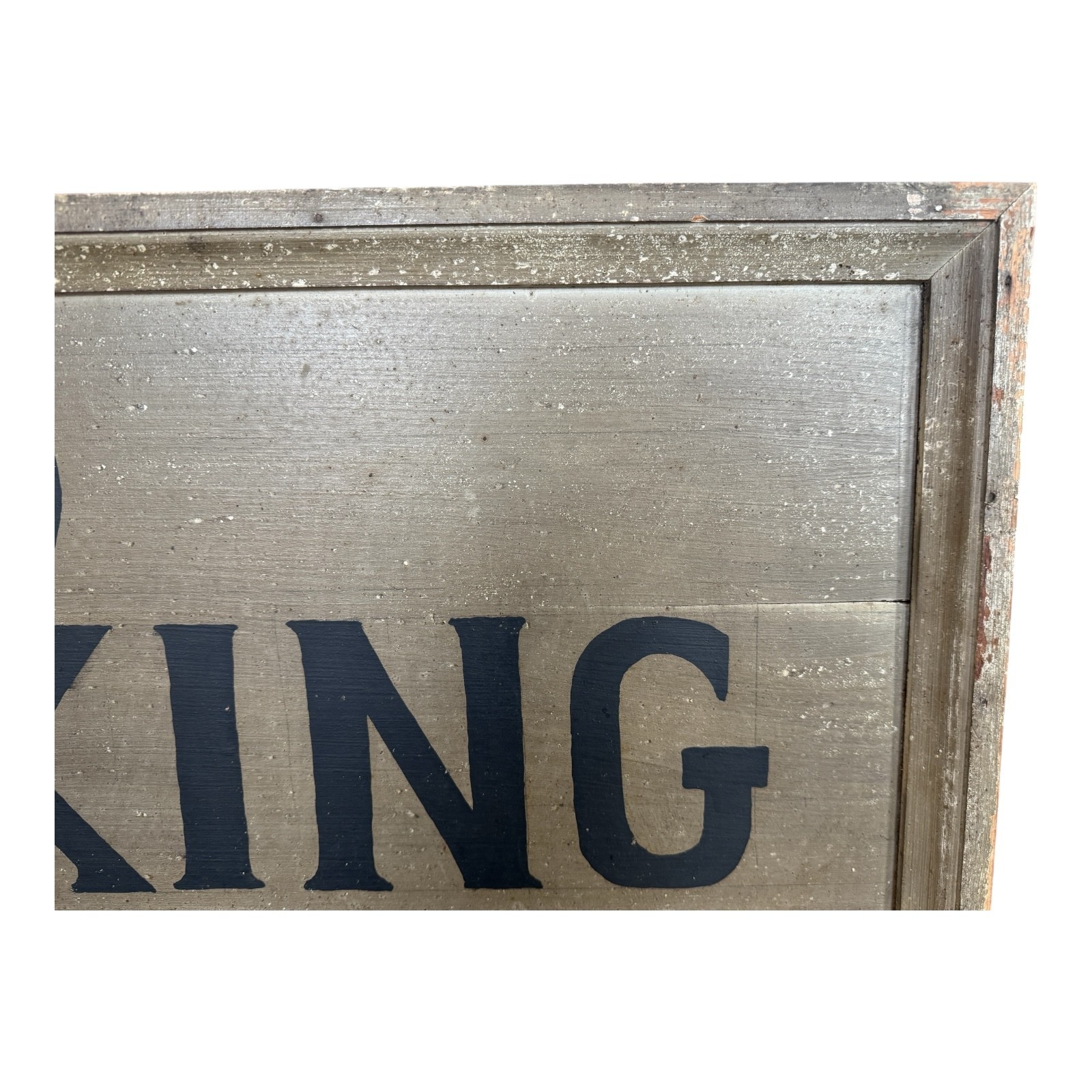 Antique Early 1900s Large Original Painted Wood “No Smoking” Advertising Sign