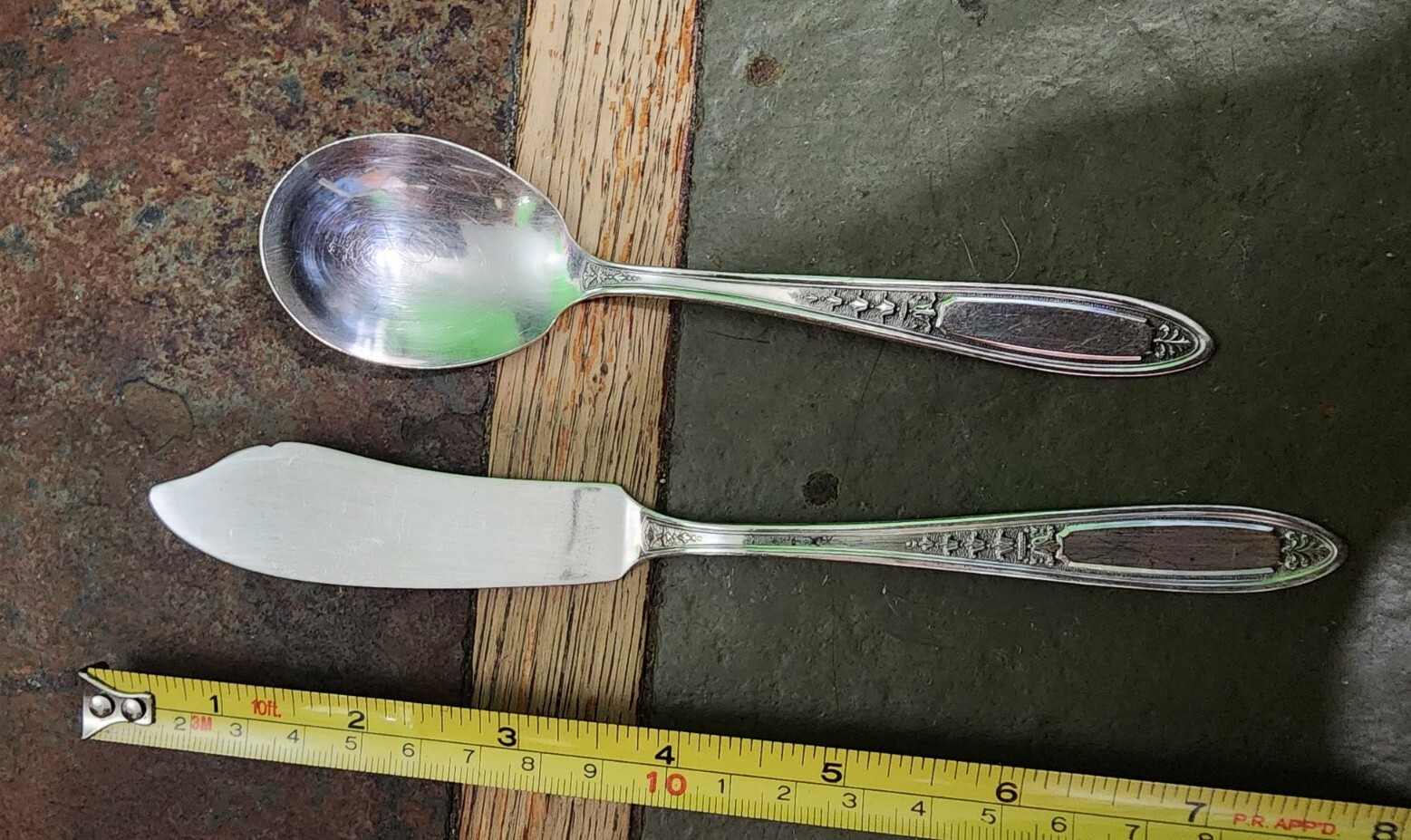 👌c1929 ENCHNTEMENT/ BOUNTY SILVERPLATE MASTER BUTTER KNIFE & SUGAR SPOON 🧈🍚