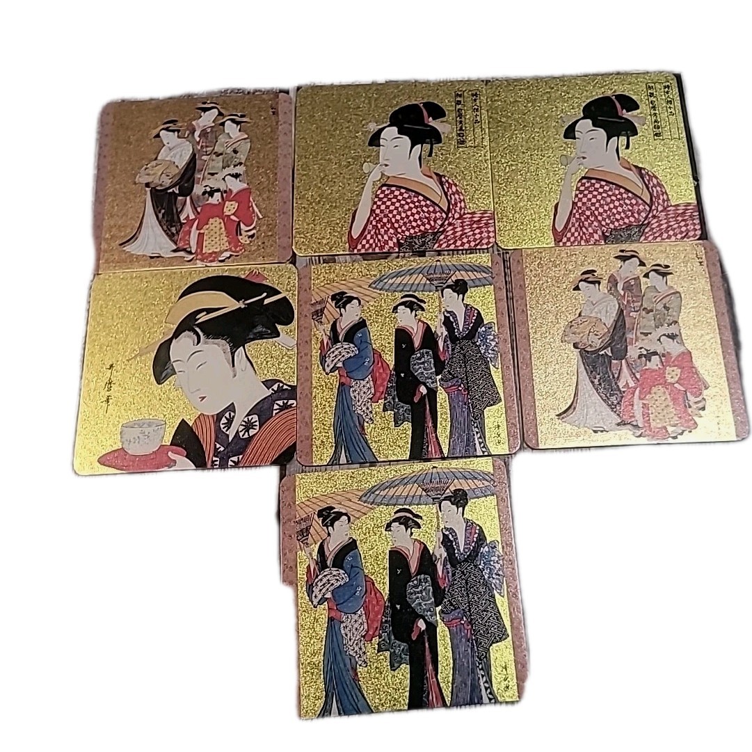 Ukiyoe Coaster 7 Patterns 8 Pieces Set New Open Box Japanese Genre