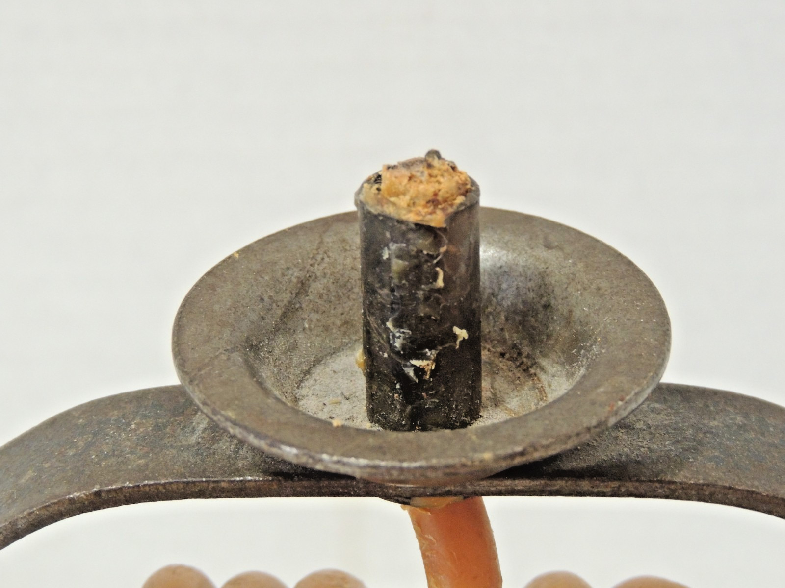 Antique Primitive Spain Made Rotating Wax on a Spit Candle, Unique Working!