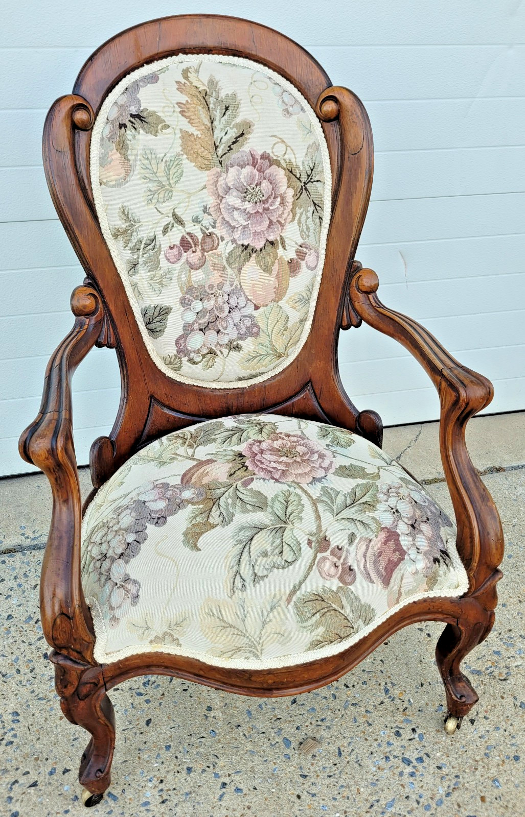 BELTER ROSEWOOD SCROLL PATTERN OPEN ARMCHAIR