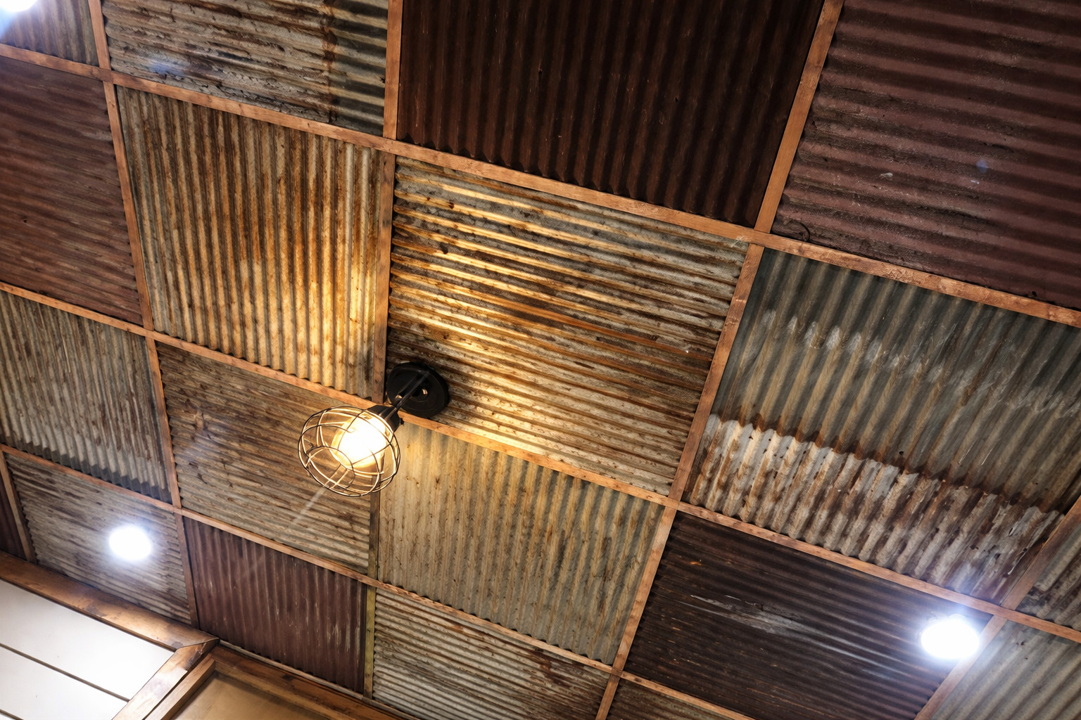 10 pcs. 2 x 2 (40 sq. ft.) DROP CEILING TILES RECLAIMED CORRUGATED BARN ROOFING