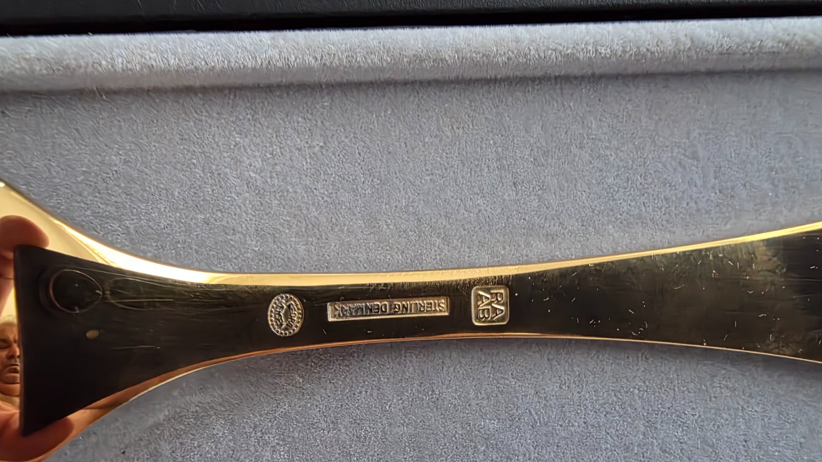 Georg Jensen Denmark Vintage Annual 1979 Sterling Silver Gilded Pastry/Cake Fork
