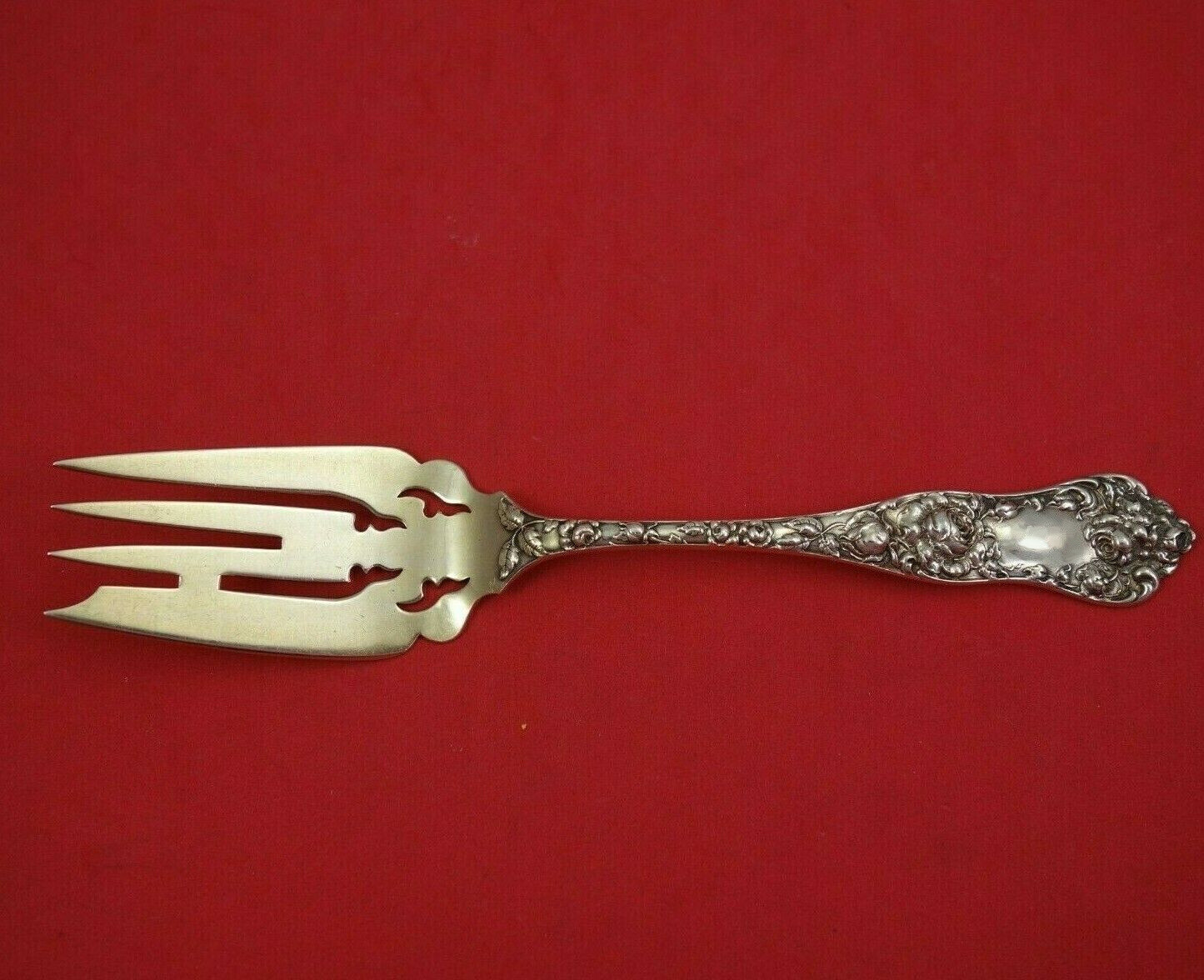 American Beauty by Shiebler Sterling Silver Cold Meat Fork GW Pierced 7 3/8″