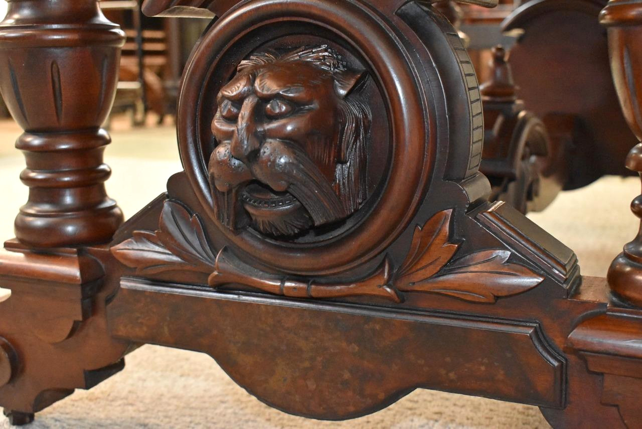 Victorian Walnut Library Table Belter Style