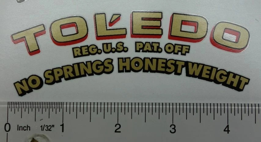 vintage Toledo Scale decal set