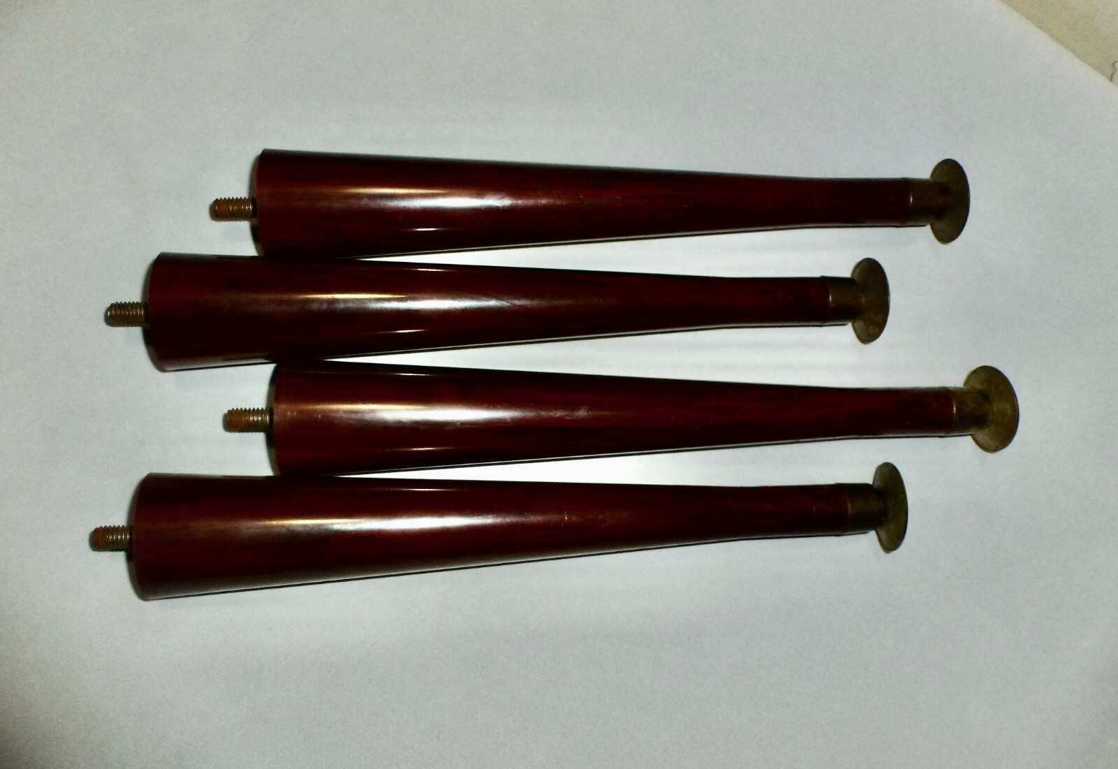 Set 4 Vintage DRIAIRE INC. 10.5″ Acrylic Faux Wood Tapered Legs W Adj Metal Tips