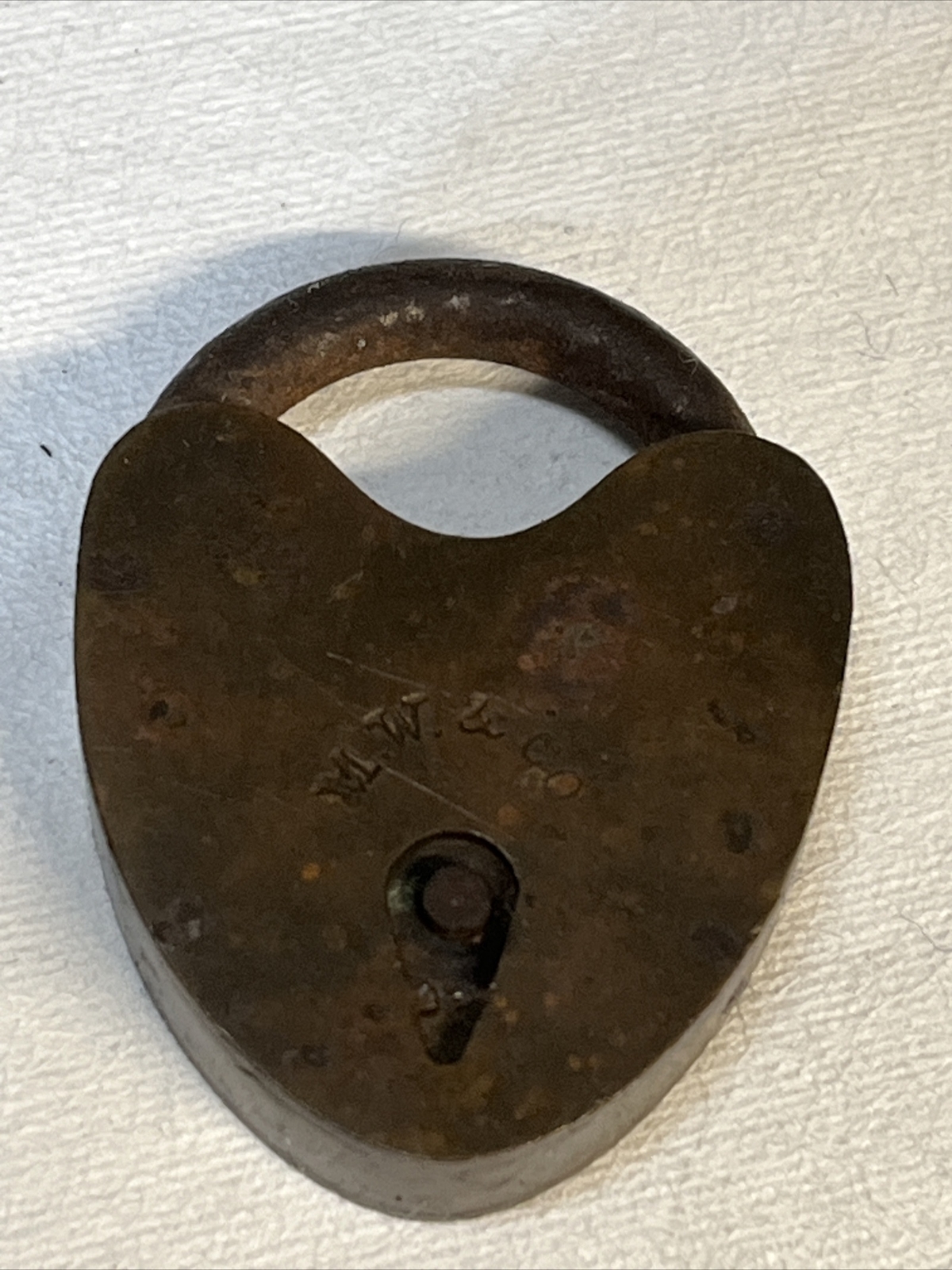 ORIGINAL Solid Brass MALLORY & WHEELER Co Small Luggage LOCK M.W. & Co NO KEY