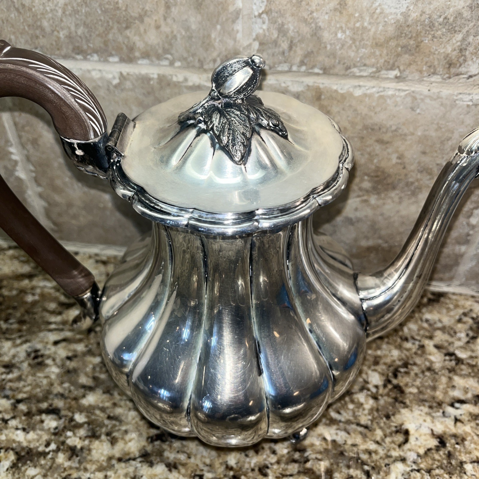 Antique Old English Melon Community Plate Silver Metal Lidded Footed set 3