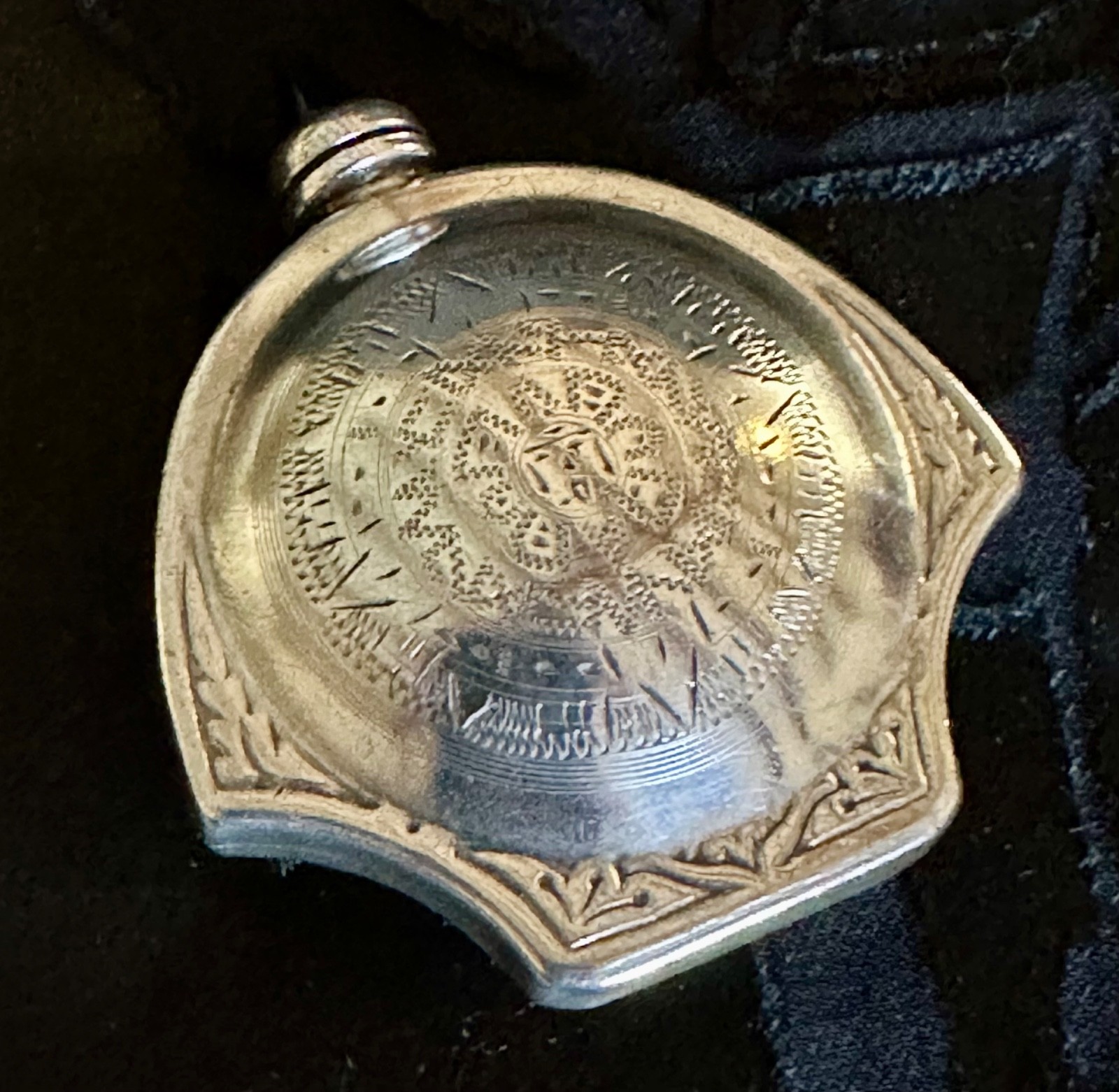 Vintage Ormex Mexico Sterling Silver Perfume Scent Bottle Blue Glass Dauber