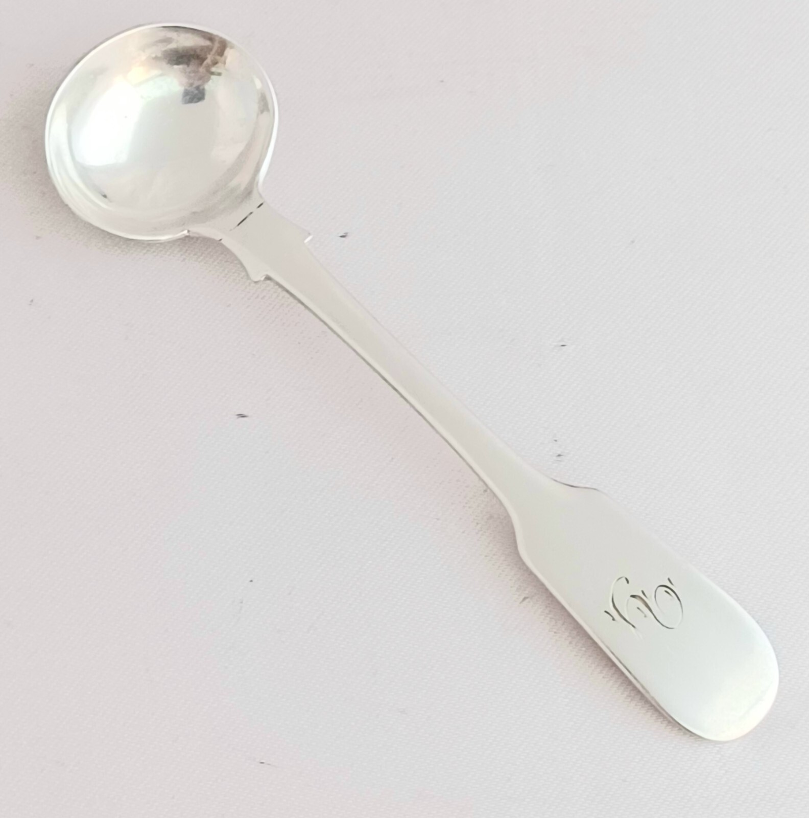 English Sterling Master Salt Condiment Spoon(s)- Mono’d 4 1/4″