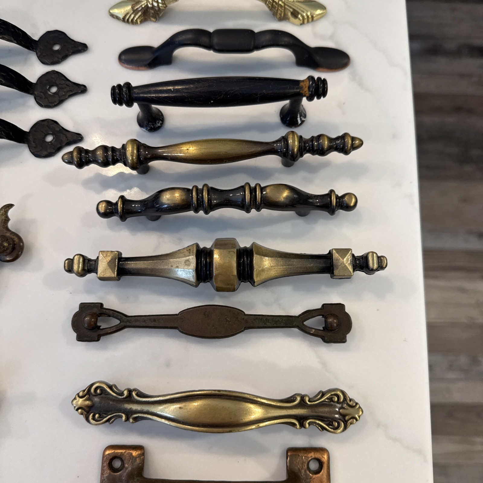 Vintage Victorian MCM Drawer Pulls & Knobs Brass & other materials large lot