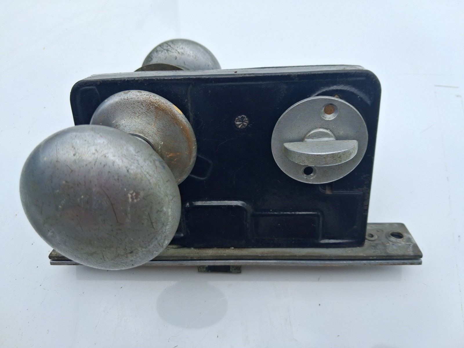 COMPLETE Authentic Vintage Yale Mortise Lockset – Solid Brass – Harlequin Patina