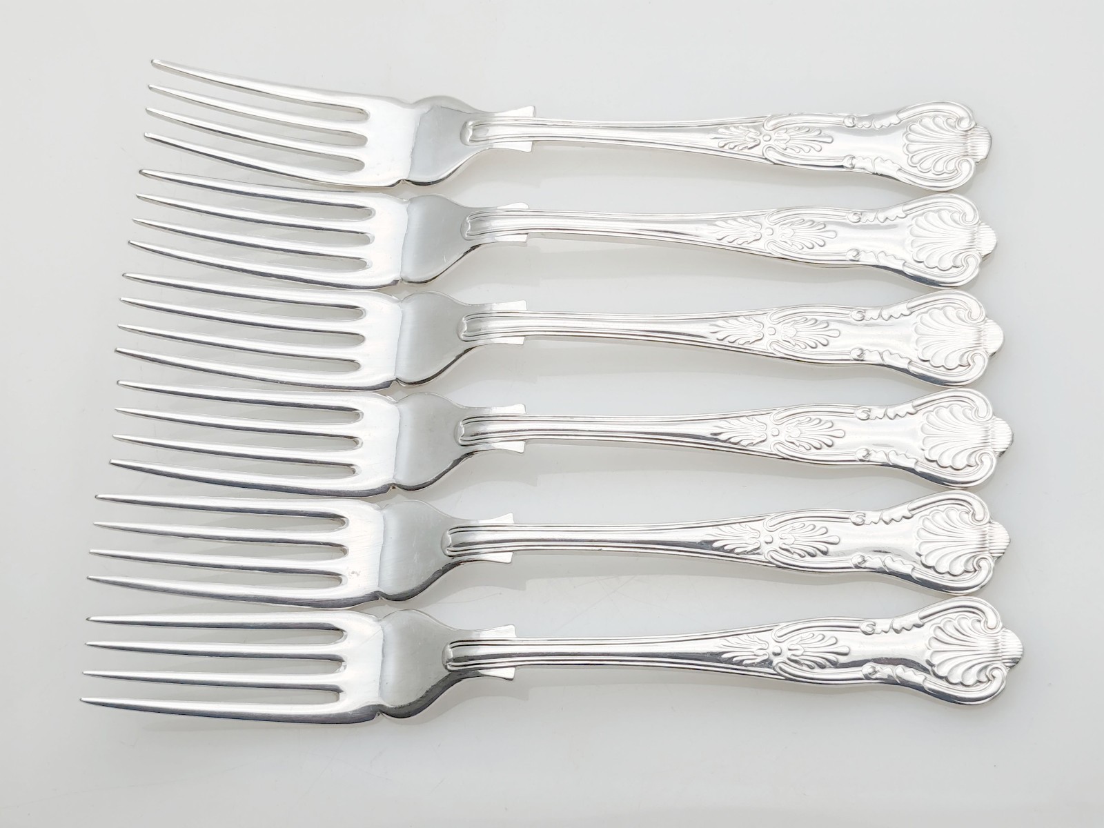 Kings Pattern – 6x Fish Forks EPNS A1 Sheffield Silver Plated Vintage