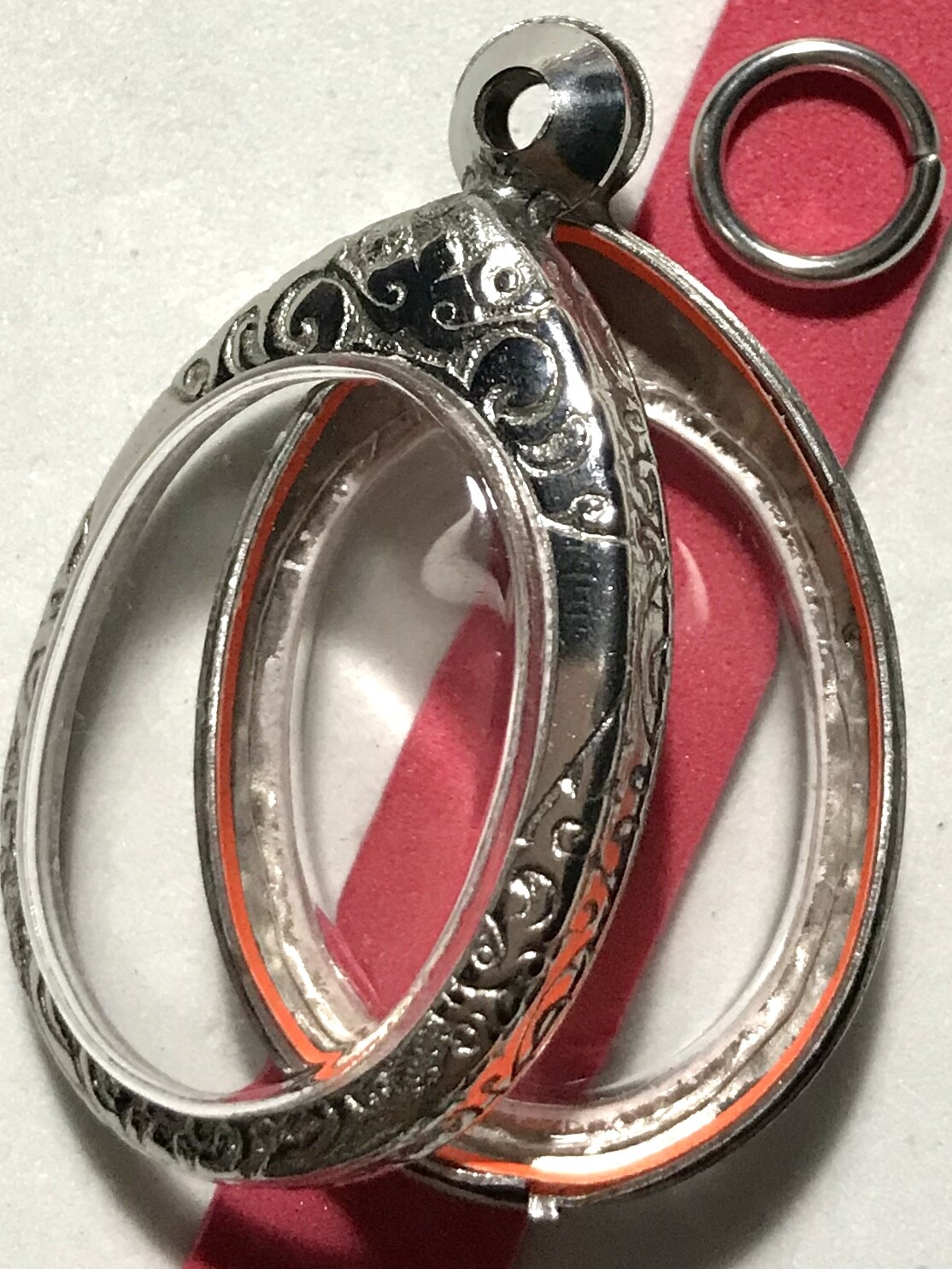 STAINLESS STEEL CASE/CASING AMULET PHRA LP THAI BUDDHA PENDANT C256 h3.4 w2.4 cm
