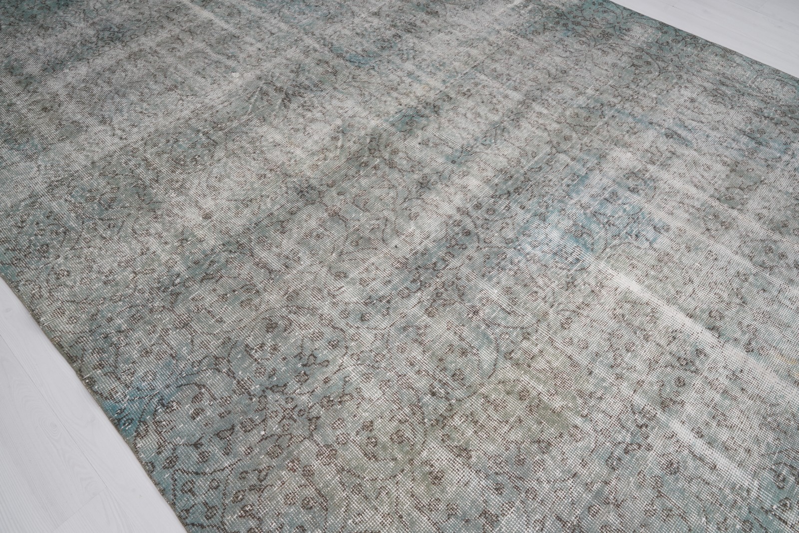 Oversized Turkish Rug 7×11, Large Vintage Oushak Wool Carpet, Faded Tones,300