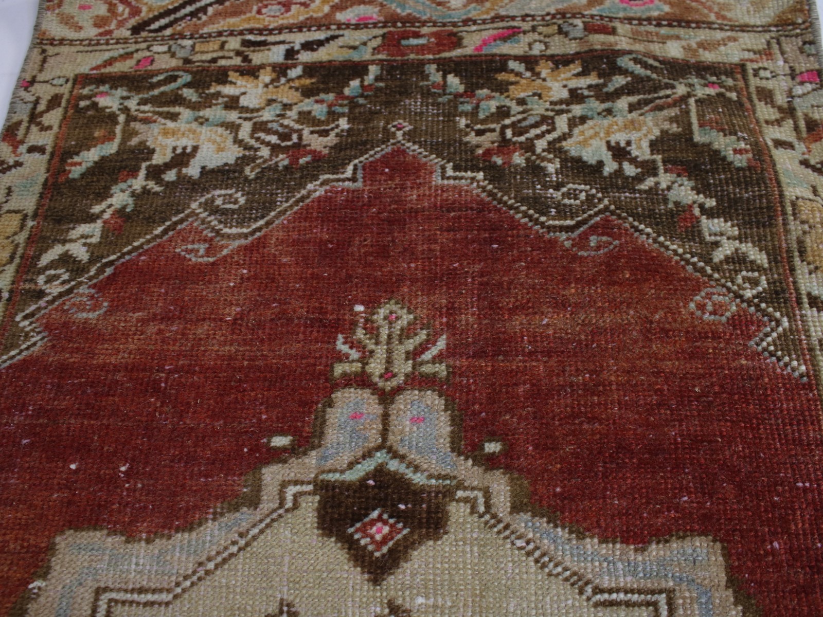 2×3 Red Door Mat, Handmade Turkish Rug, Vintage Small Entryway Rug, 1.6×3.2 Ft