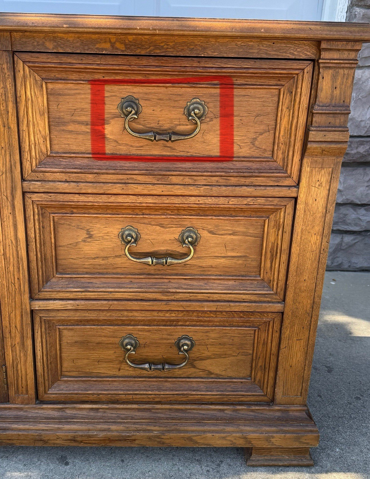 Drexel Guildhall Drawer Pull For Vintage Dresser Nightstand Credenza MCM Brass