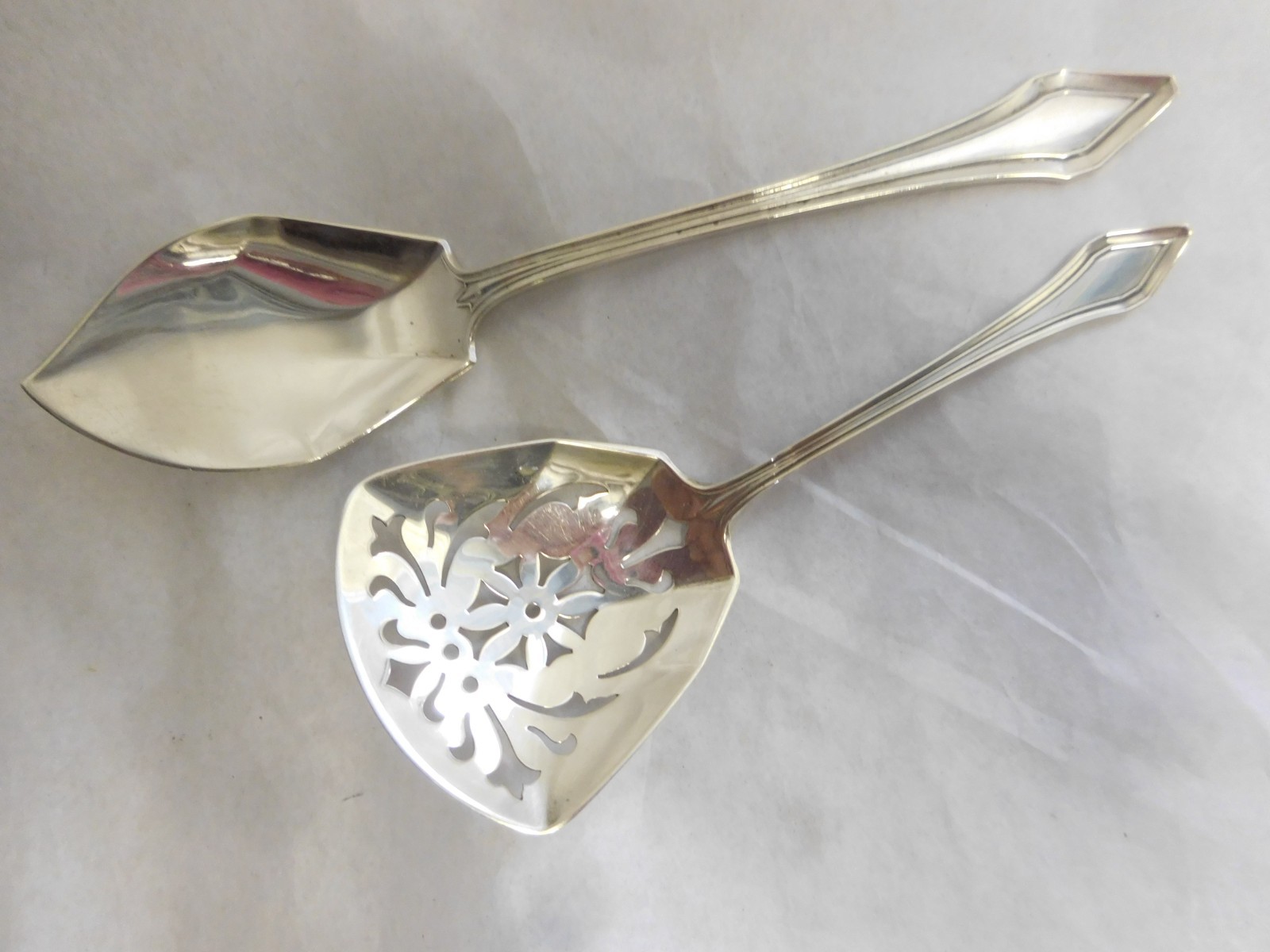 GORHAM CLERMONT 1915 STERLING SILVER BONBON SPOON & JELLY SERVER NO MONOGRAMS