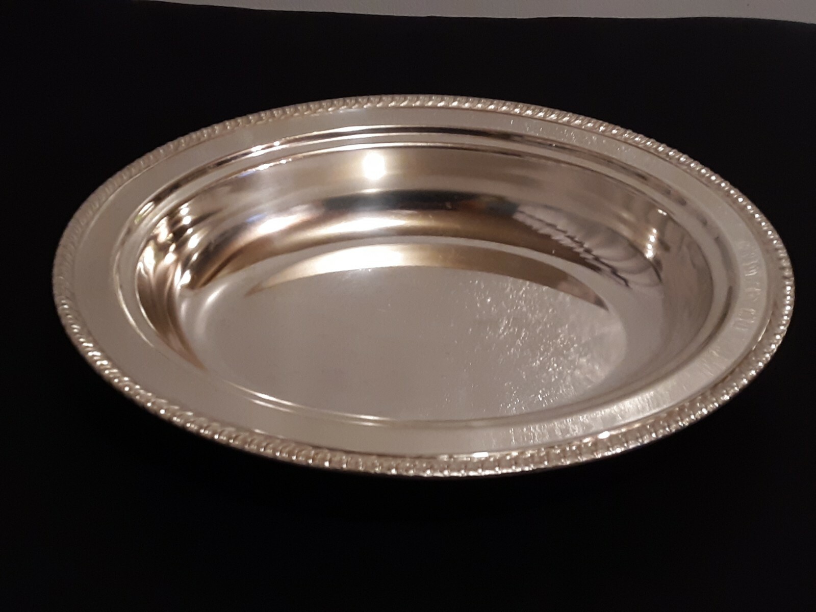 SHERWOOD Silverplated OVAL DISH Bowl with ROPE TRIM 11.5″L