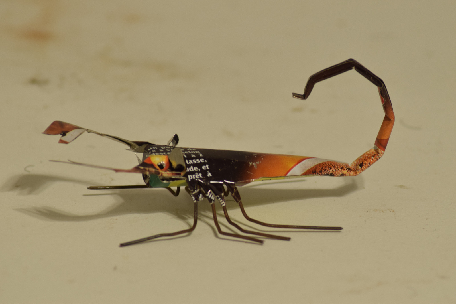 Toy Scorpion African Recycle Mulit Color Tin Can Tanzania Vintage Toy