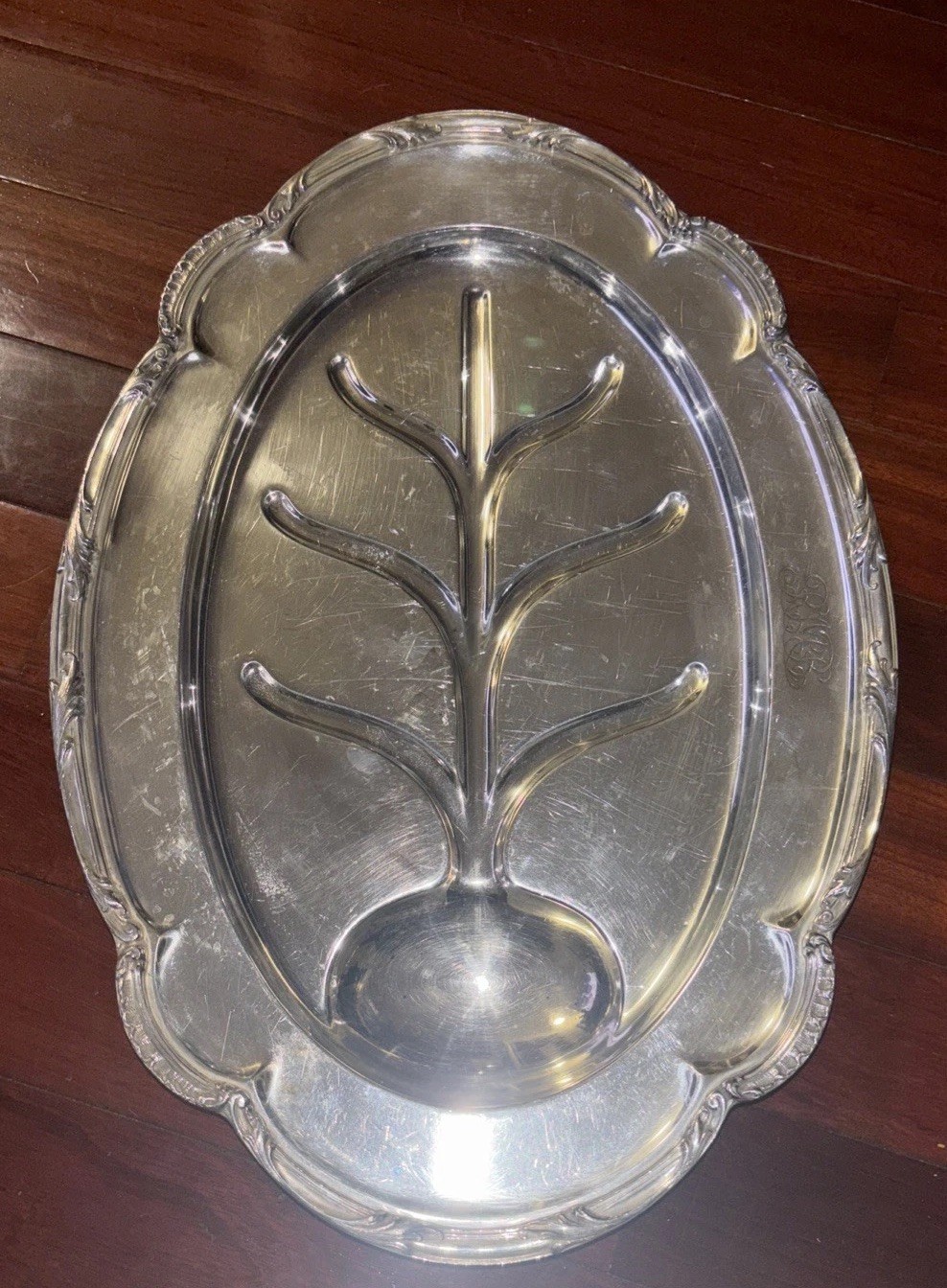 Silver Plate Serving Meat Platter Tray 1425 Large Great For Christmas Dinner