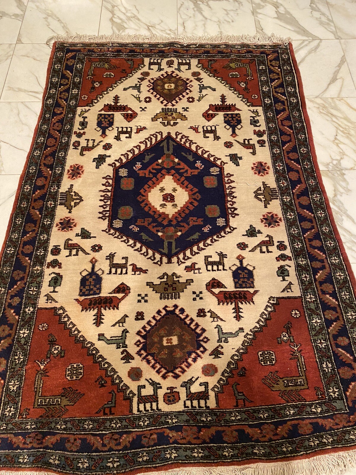 A Beautiful I Meshkin Rug 4.6×6.9 In Good Condition