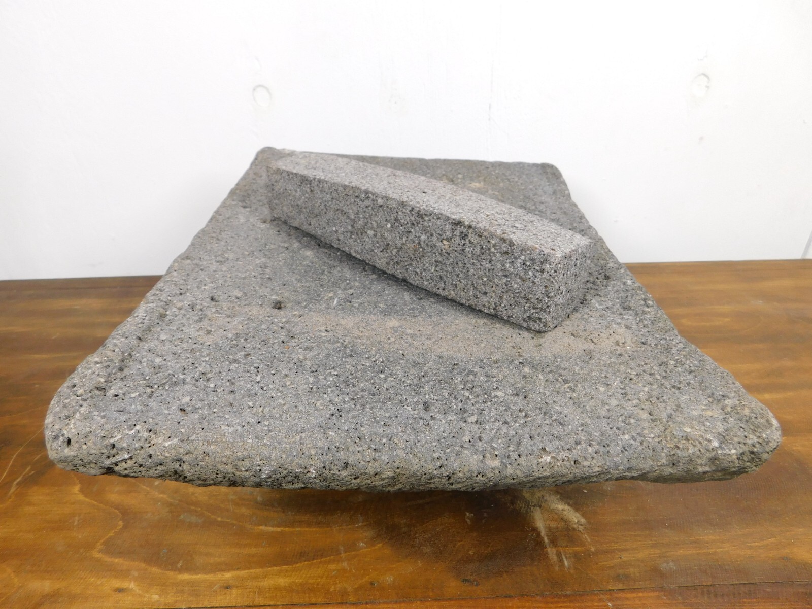 Antique Metate #54-Grinder-Rustic-Complete-Old Mexican–Primitive-12.5x17x6H