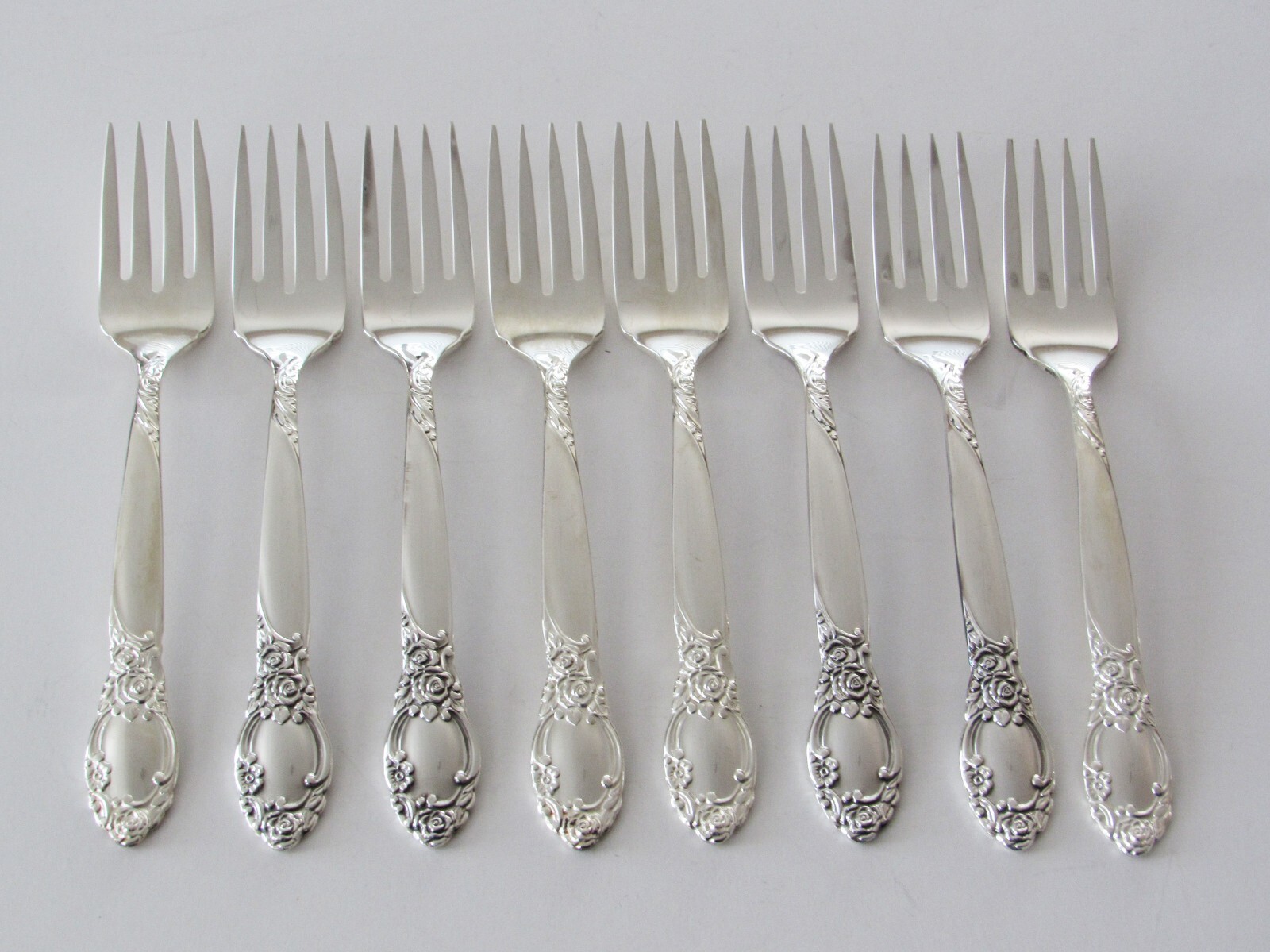 Oneida BALLAD / COUNTRY LANE Silverplate Flatware 8 SALAD FORKS 1953