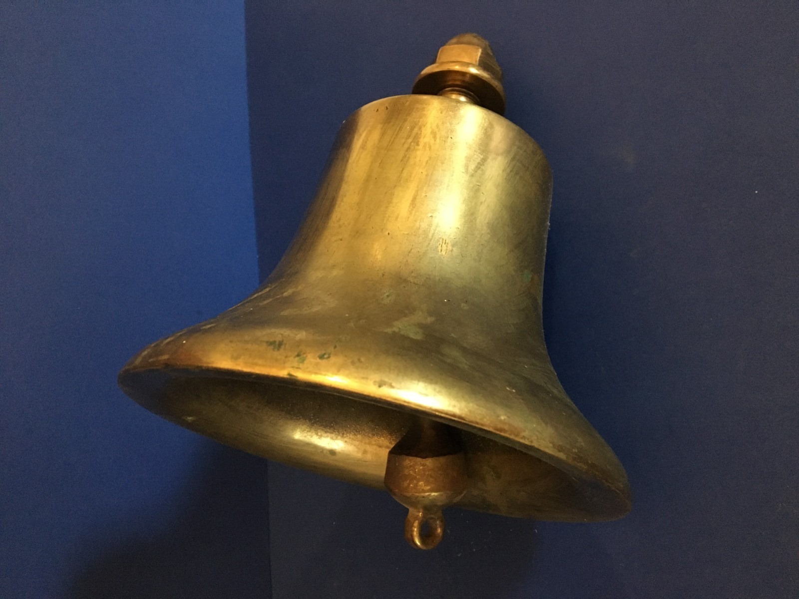 c1940 ❅10.7 POUNDS❅ Antique Vintage ~OLD BRASS~ Garden Dinner SHIP Bell ☆SONOMA☆