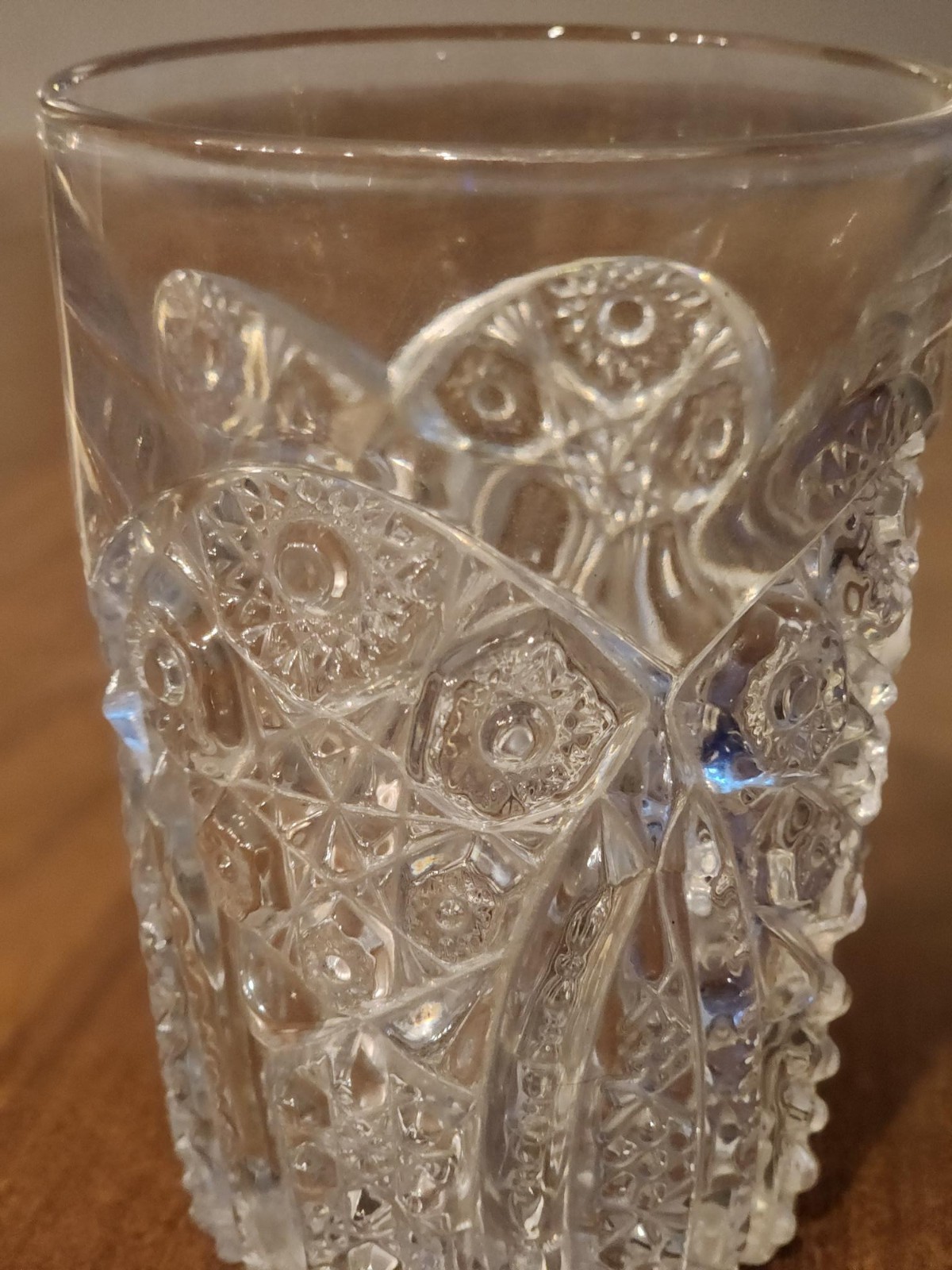 Antique Intricate Cut Glass Drinking Glass ~ Heavy Detailed ~ Collectible