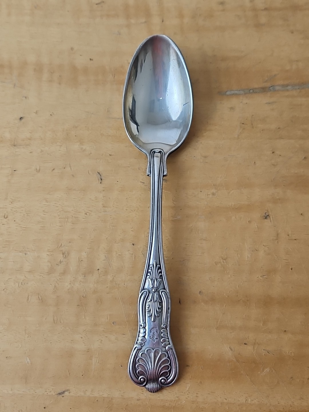U.S.N. U.S. Navy Spoon Anchor mono 7″ Kings pattern Int’l Silver Co