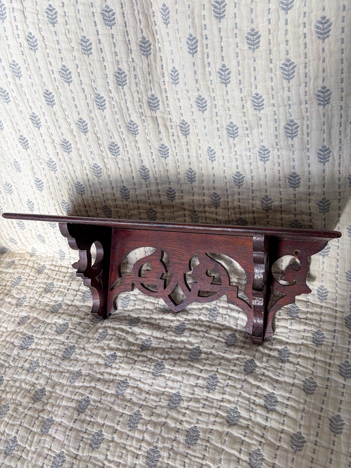 Antique Victorian Fretwork Oak Wood Wall Shelf Ledge Gothic Gingerbread Scroll