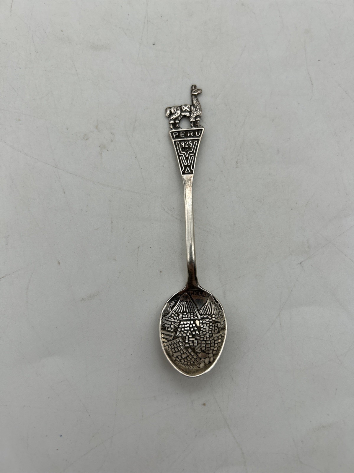 Vintage Peru Llama Alpaca Sterling Silver Souvenir Spoon 3.75” – 6.56 Grams