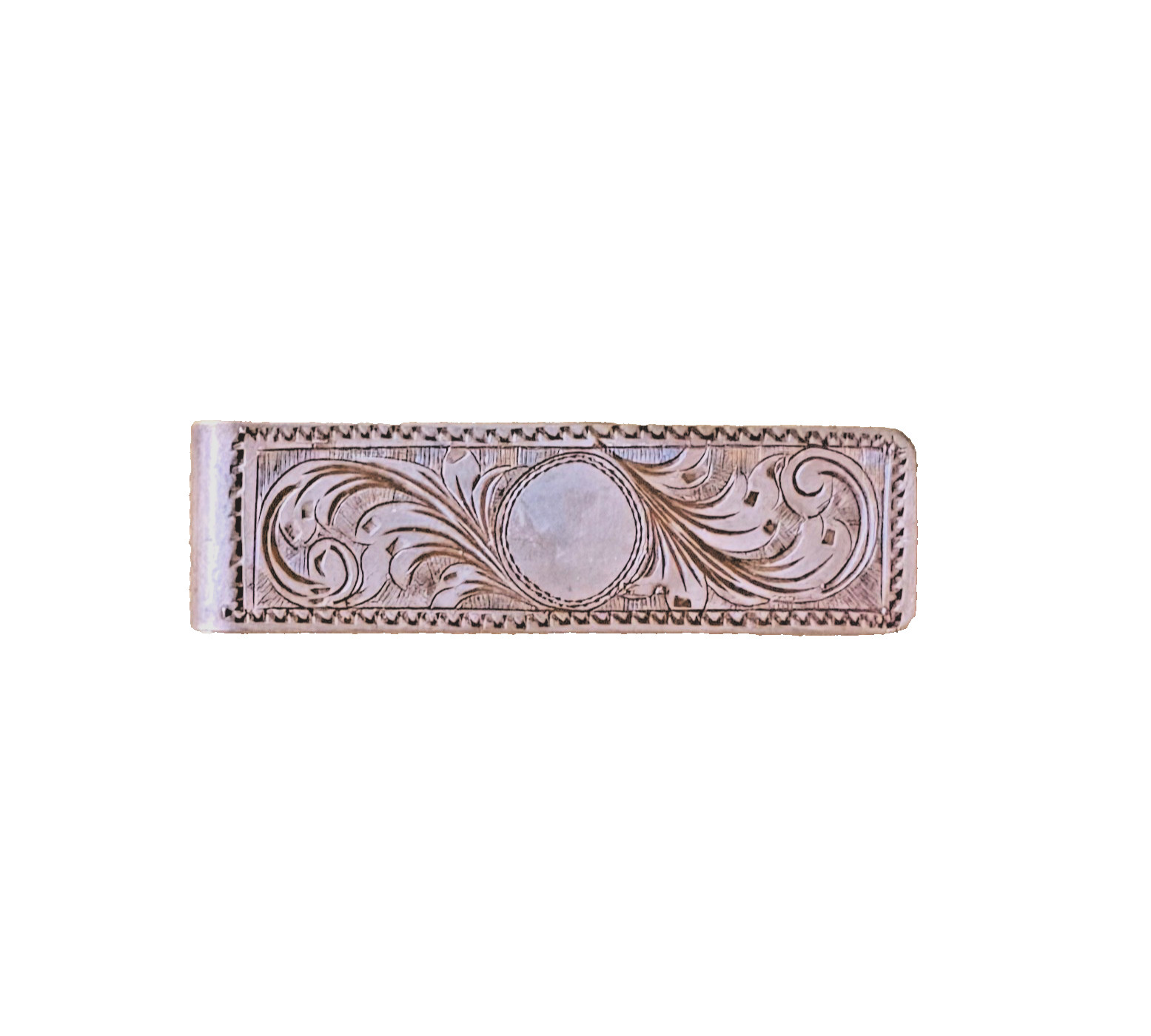 Antique Hand Engraved Coppini & Co 800 Silver Money Clip Italian