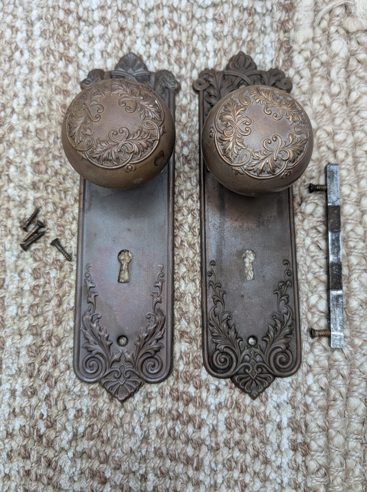 Antique Corbin Loraine Brass Door Knob Set – Circa 1905
