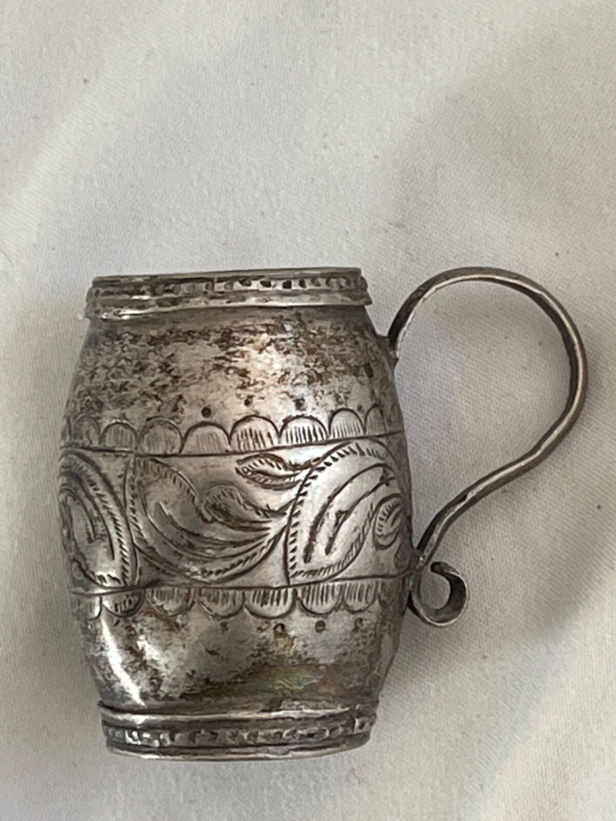 18th/19th Century Spanish Colonial American Toy Childs Silver mug cup 1.25″ .8oz