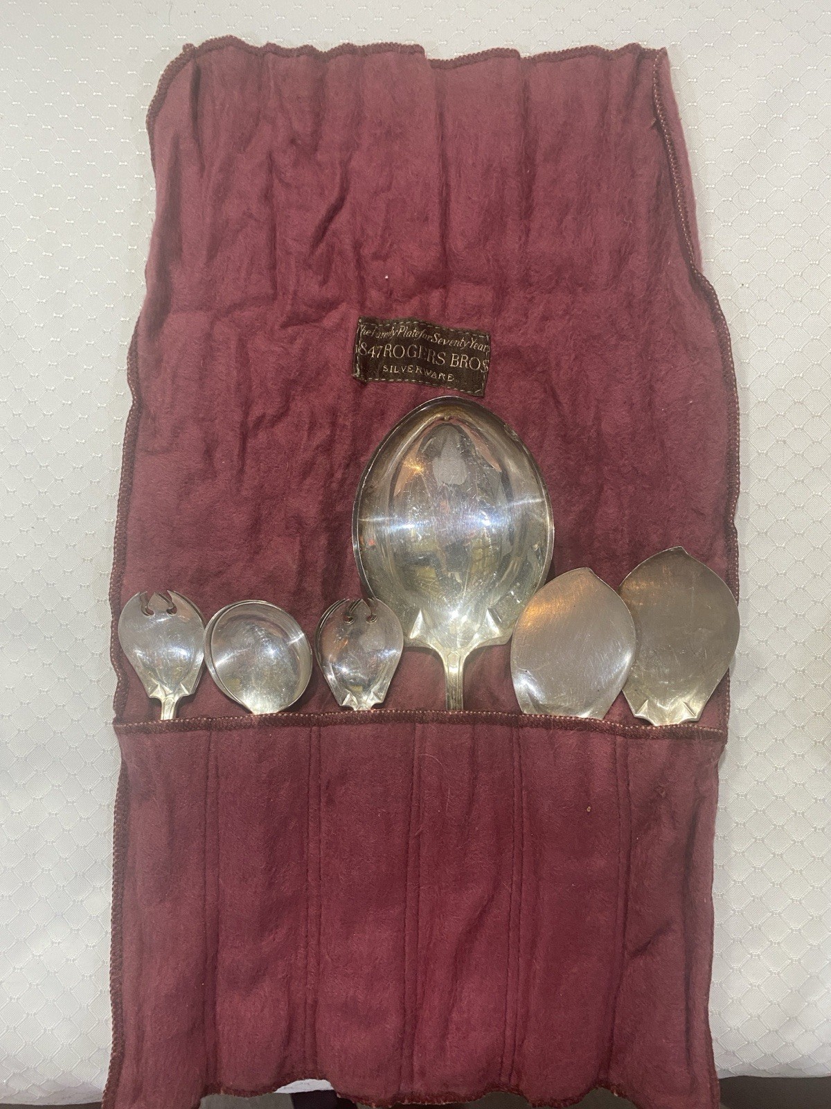 Set of 12 Antique Silverplate Dessert Serving Pcs 1847 Rogers Bros XS Triple