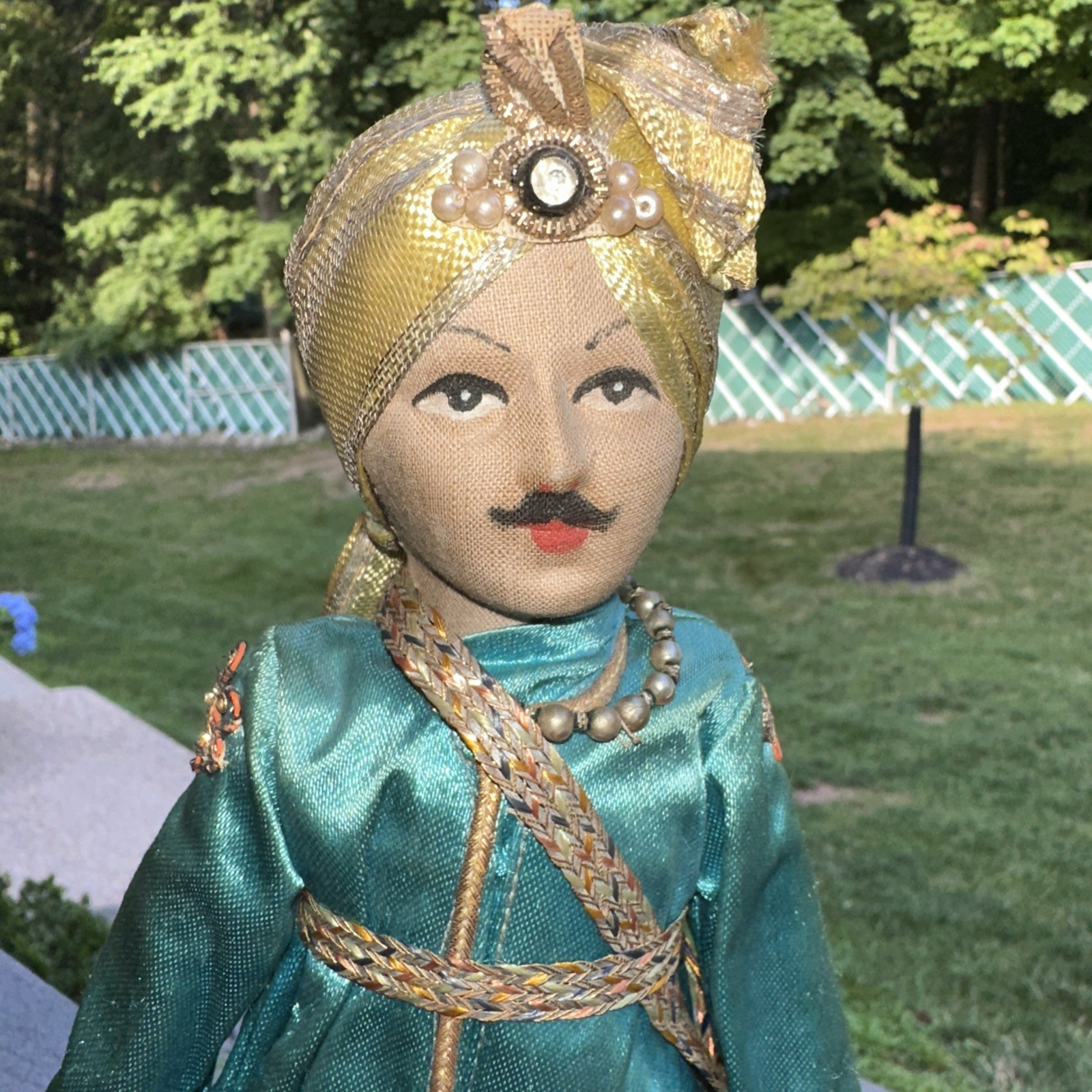Antique 1920ʼs Indian Doll Warrior 12″ Traditional Clothing