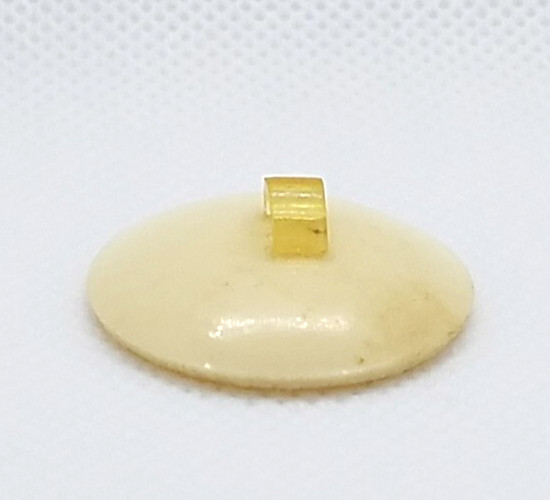 Antique Large Button with Pearly Coating and Lucite Shank Loop. Cream Color #27