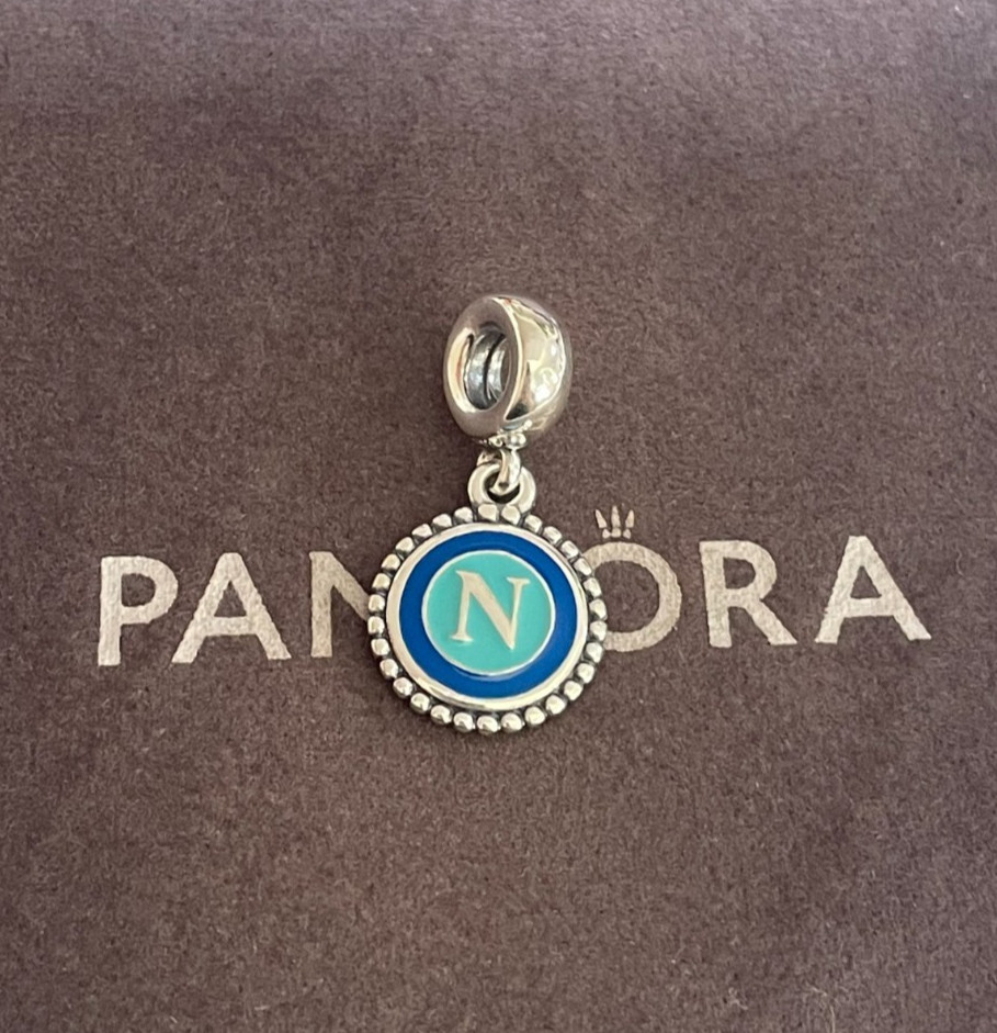 Pandora Napoli Football Club Team Logo Charm S925 Sterling Silver Jewelry