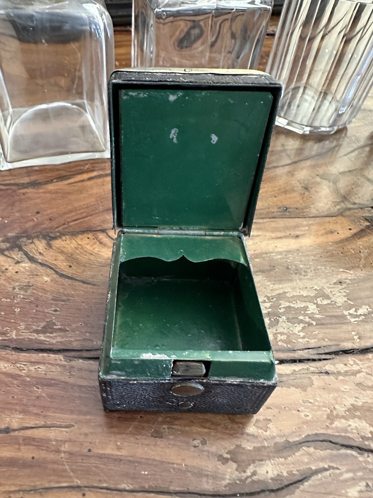 Antique 19th Century French Toilet Box with Silver Pieces