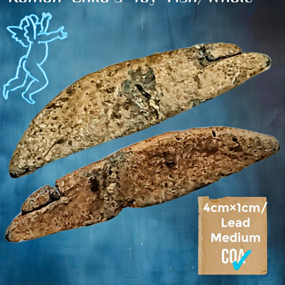 Roman Child’s Toy Fish/Whale Relic, Lead, Britain Roman Occupation 43-410 AD
