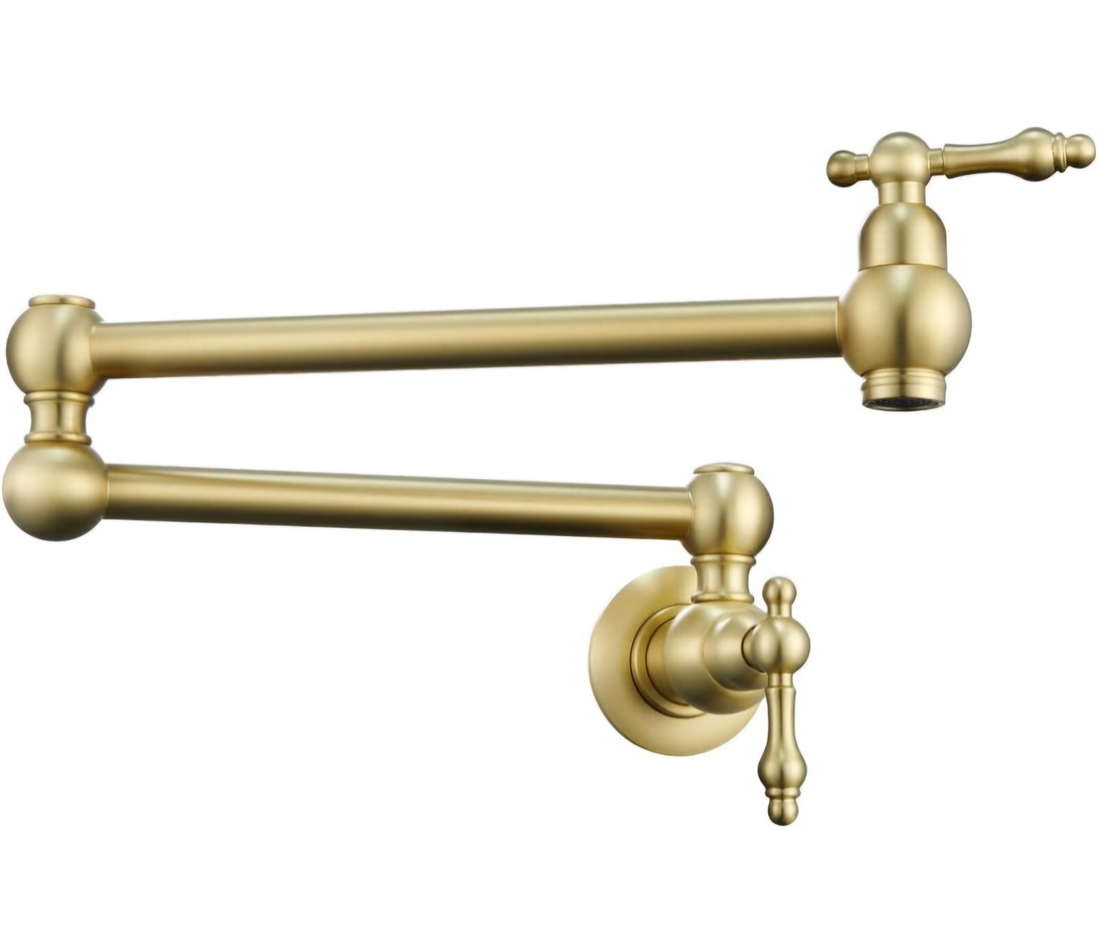 Brass Pot Filler,Folding Over Stove Pot Filler Faucet Brushed Gold, Commercial W