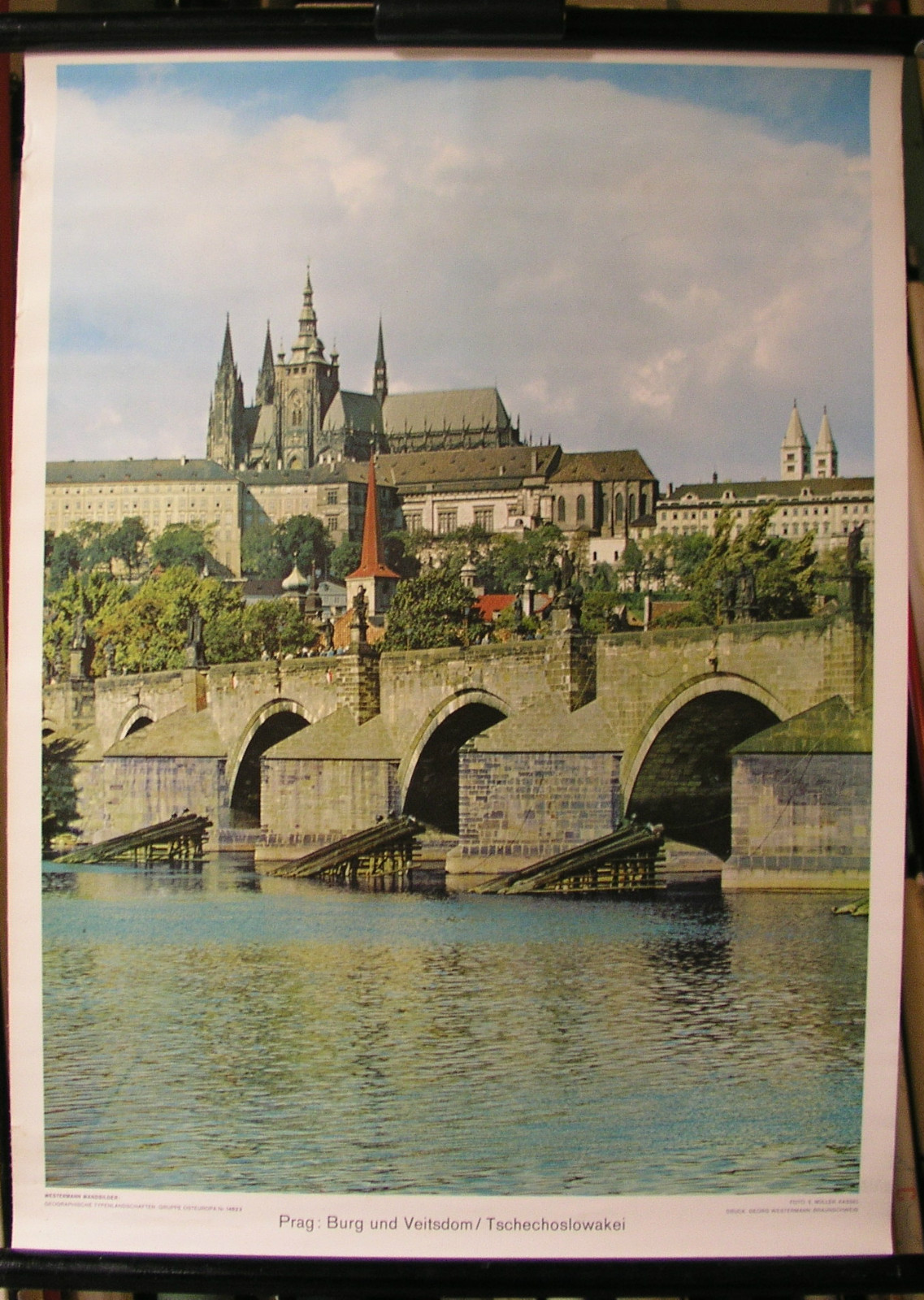 Pretty Schulwandbild Prague Castle Veitsdom Kings U.Emperor 20 1/2x28in