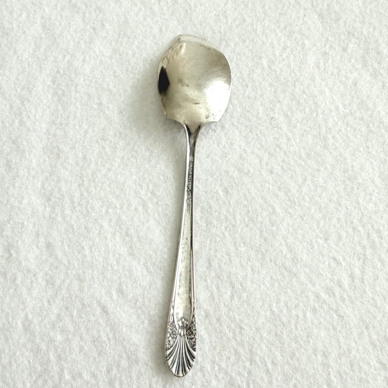 Antique Crown Silverplate Master Butter Knife Floral 1920s Spreader