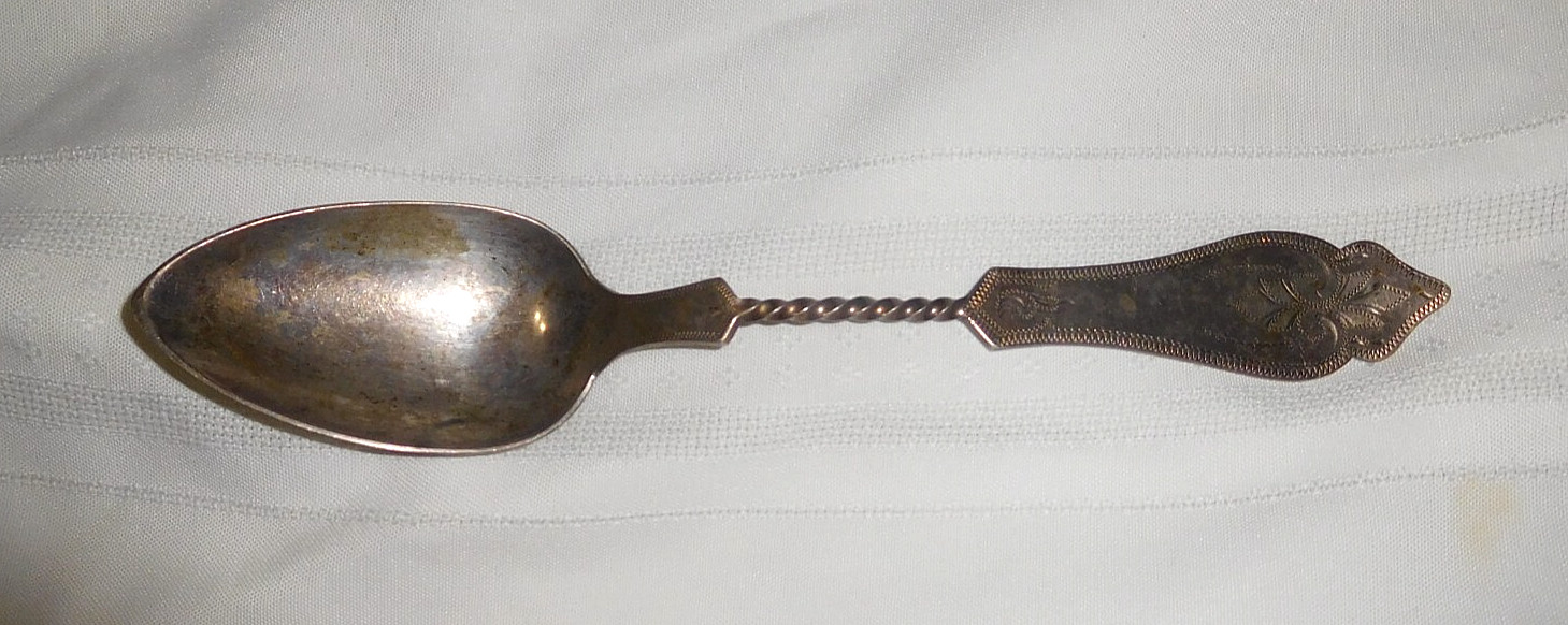 8.5″ Serving Silver Twist Table Spoon Silverware Clemens Oskamp Cincinnati OHIO