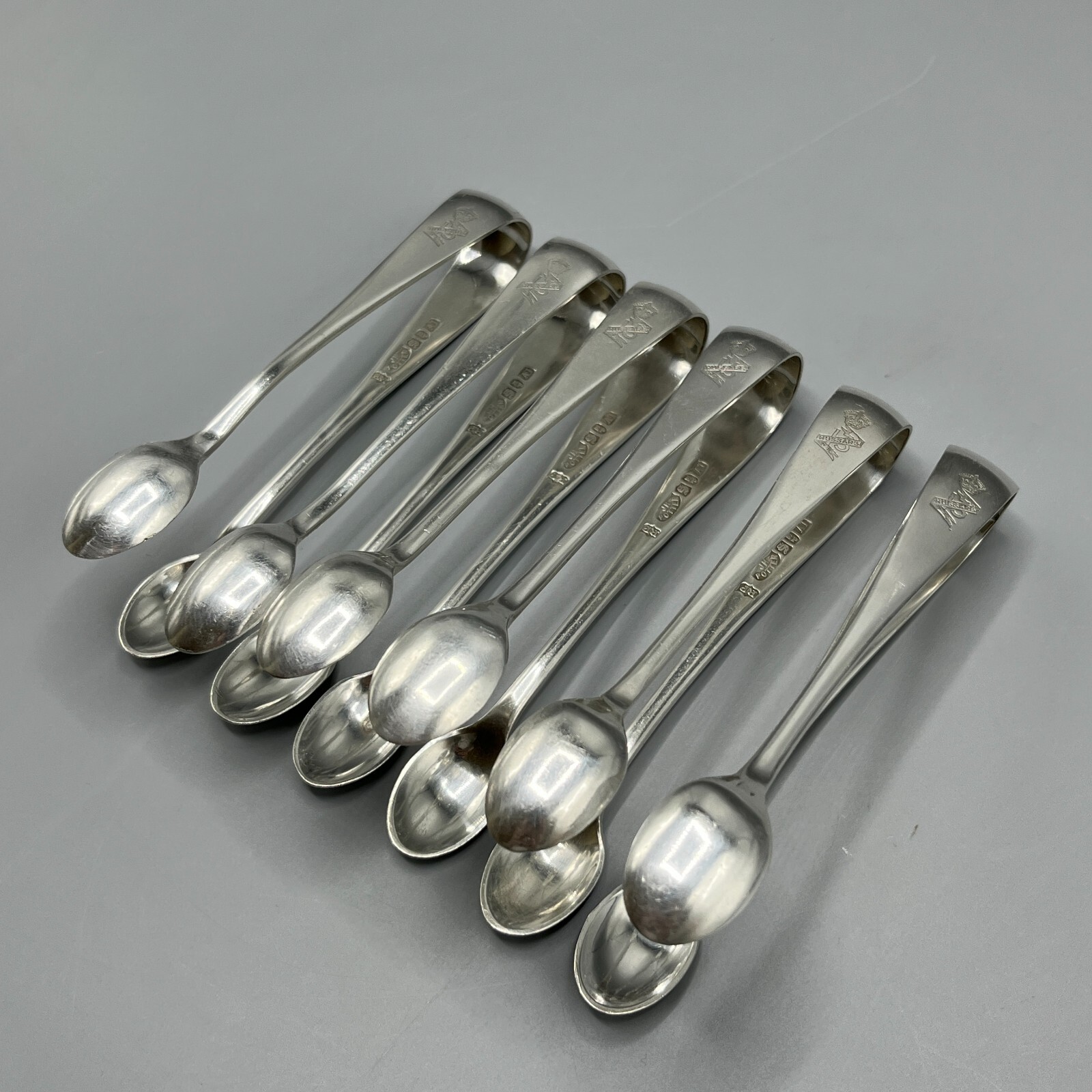 6 Antique Silver Plated Sugar Tongs Nips Victorian c1890 Crested Set Job Lot