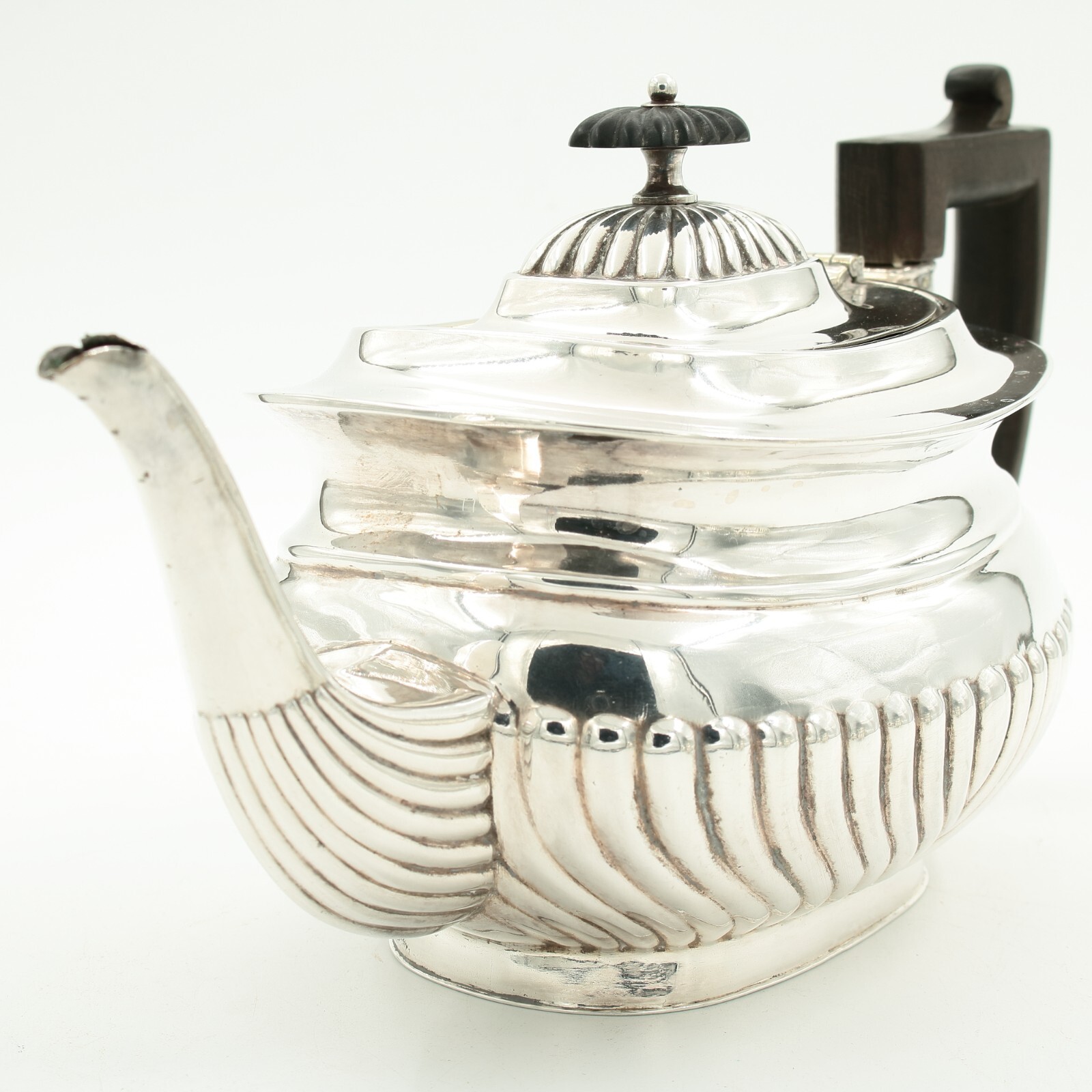 Antique Silver Plated Tea Set Half Reed Design by Robert Pringle of London